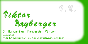 viktor mayberger business card